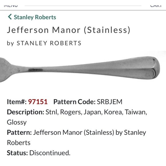 Stanley Roberts Jefferson Manor Serving sugar Spoon Stainless Steel Glossy - Picture 2 of 3
